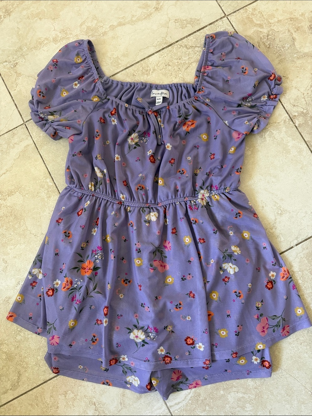 love, Fire Lavender Floral Kids One-Piece Romper